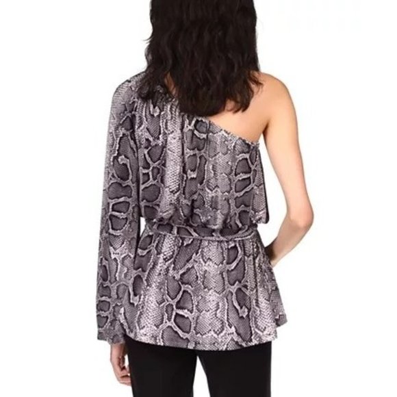 MICHAEL MICHAEL KORS One-Shoulder Snake-Print Tunic - Picture 2 of 4